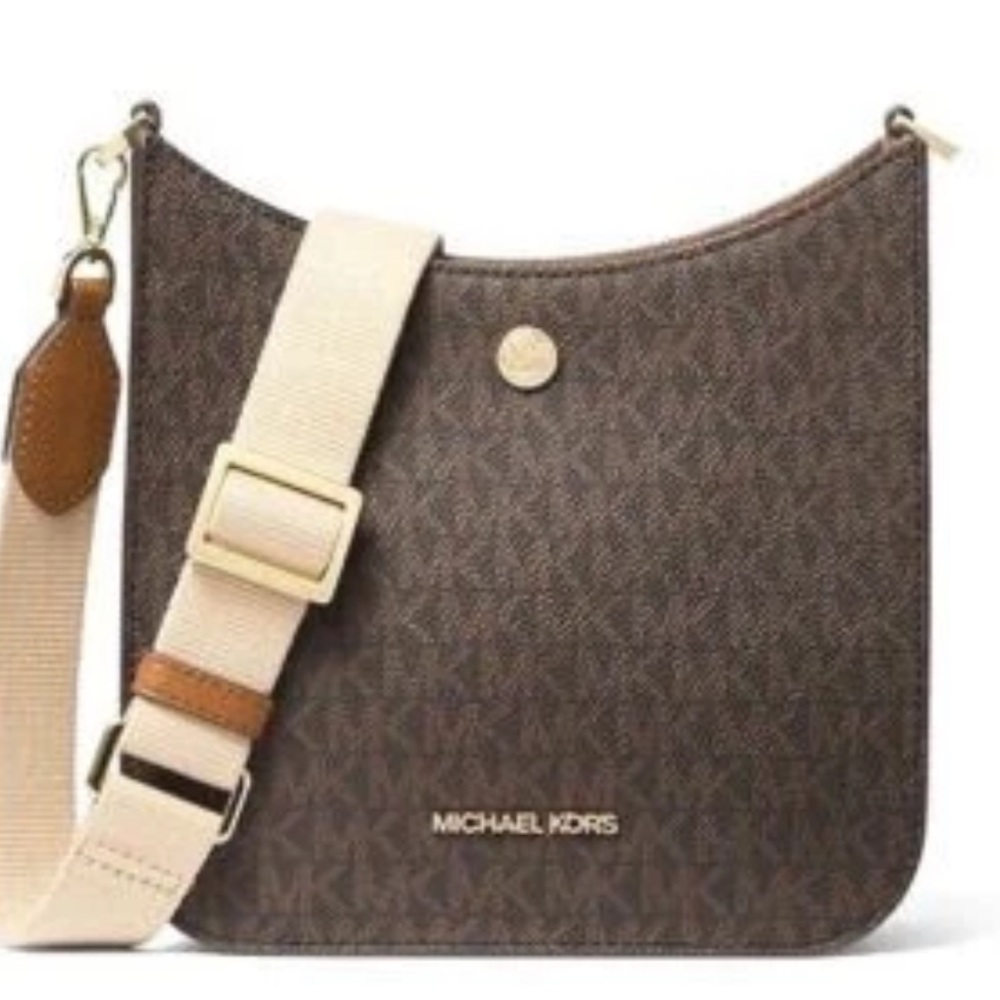 Michael Kors Dark Brown MK Logo Shoulder Bag
